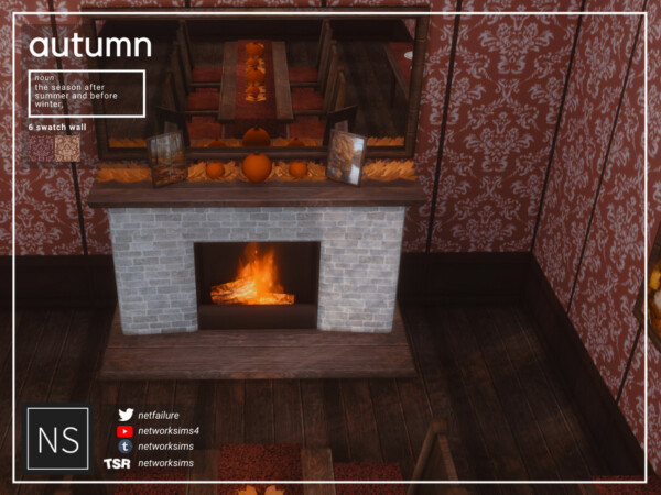 Autumn Dining Wall by Networksims from TSR
