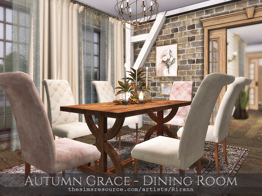 Autumn Grace Dining Room by Rirann from TSR • Sims 4 Downloads