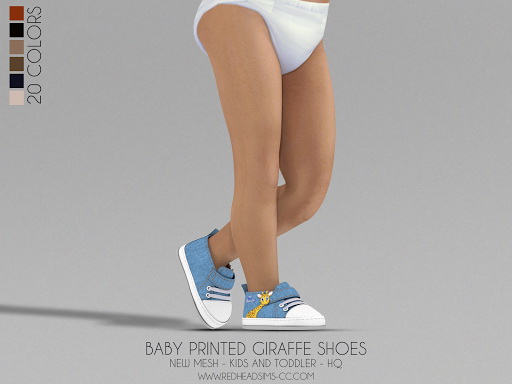 Baby printed giraffe shoes from Red Head Sims