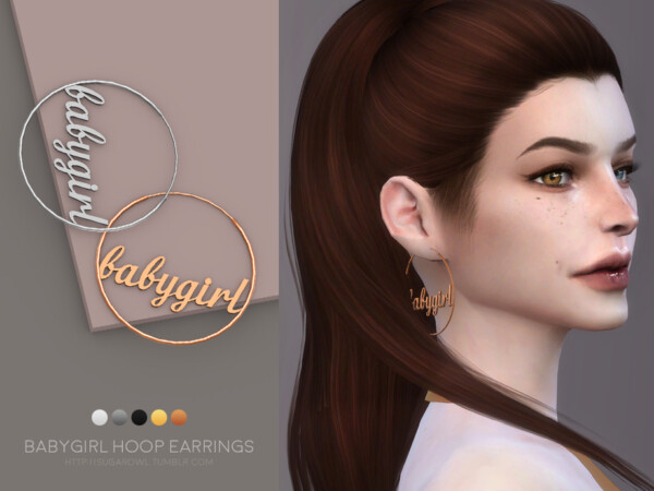 Babygirl hoop earrings by sugar owl from TSR