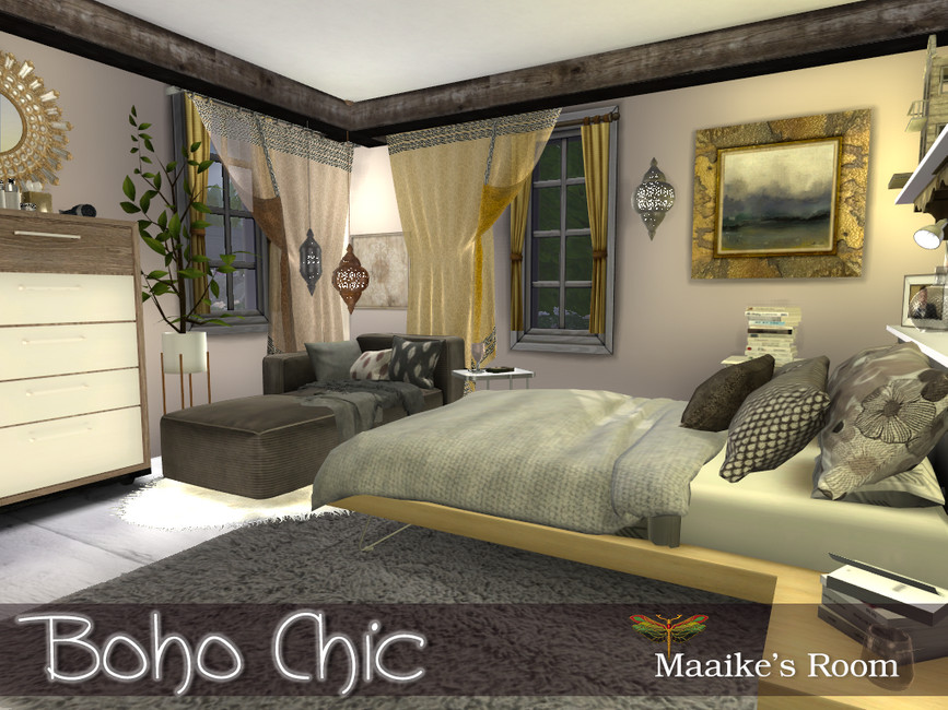 Boho Chic Maaike's Bedroom by fredbrenny from TSR • Sims 4 Downloads
