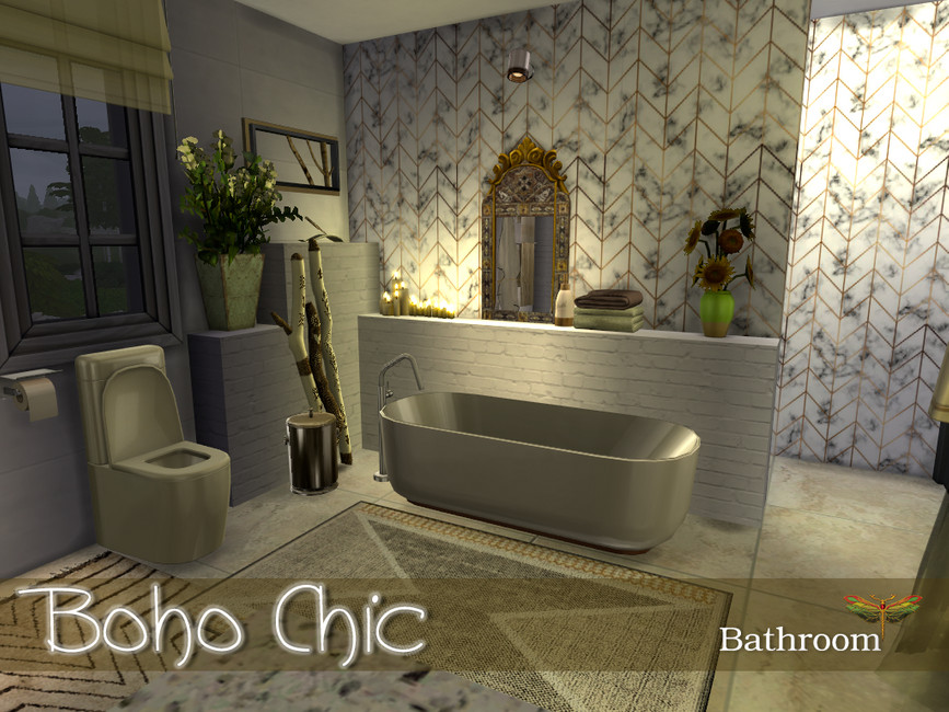 Boho Chic Bathroom by fredbrenny from TSR • Sims 4 Downloads