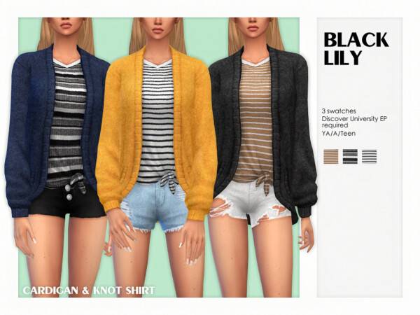 Cardigan and Knot Shirt by Black Lily from TSR