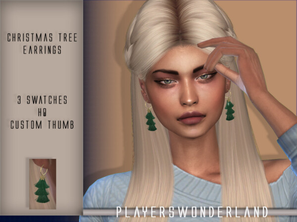Christmas Tree Earrings by PlayersWonderland from TSR