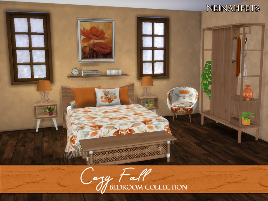 Cozy Fall Bedroom by neinahpets from TSR • Sims 4 Downloads