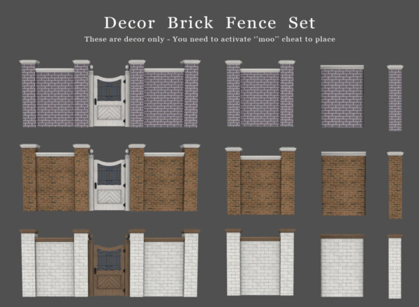 Decor Brick Fence Set from Leo 4 Sims