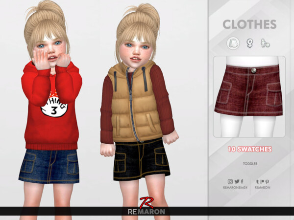 Denim skirt for Girls 01 by remaron from TSR
