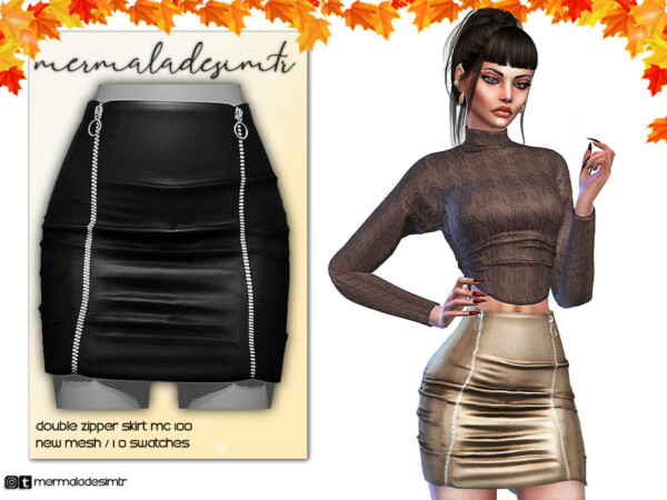 Double Zipper Skirt by mermaladesimtr from TSR