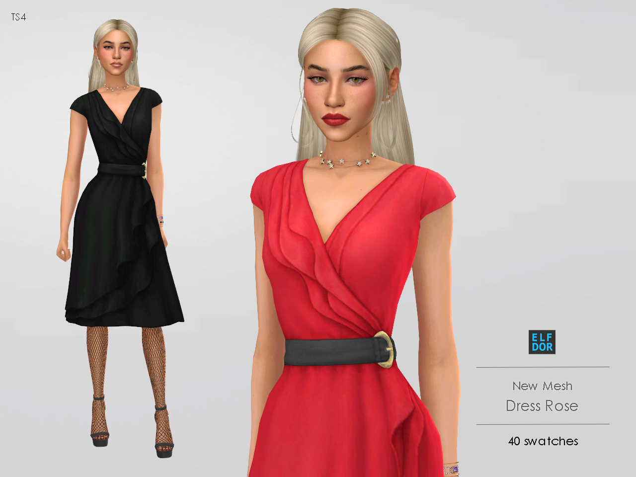 Dress Rose from Elfdor • Sims 4 Downloads
