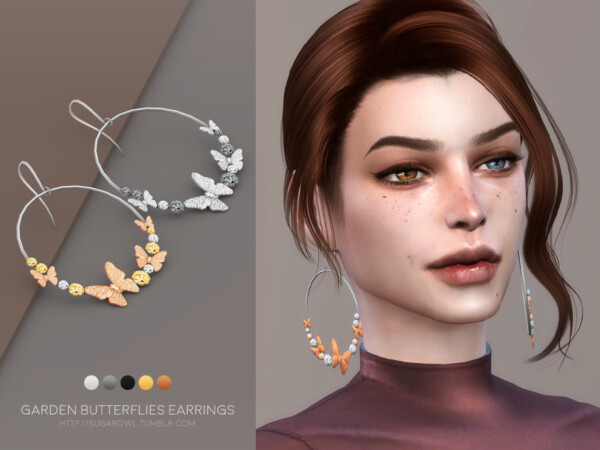 Garden Butterflies earrings by sugar owl from TSR