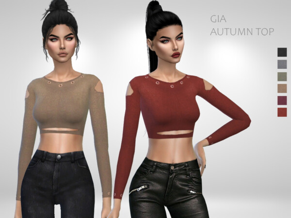 Gia Autumn Top by Puresim from TSR