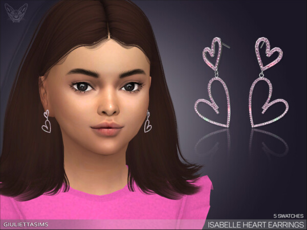 Isabelle Heart Earrings by feyona from TSR