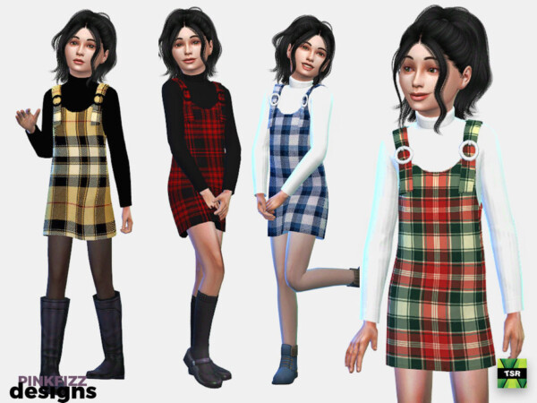 Junior Plaid Pinafore by Pinkfizzzzz from TSR