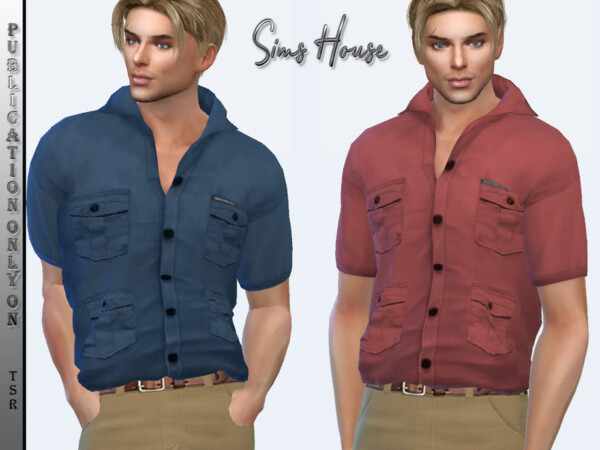 Mens safari shirt tucked by Sims House from TSR