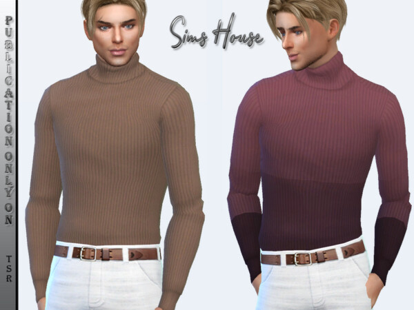 Mens turtleneck tucked into pants by Sims House from TSR