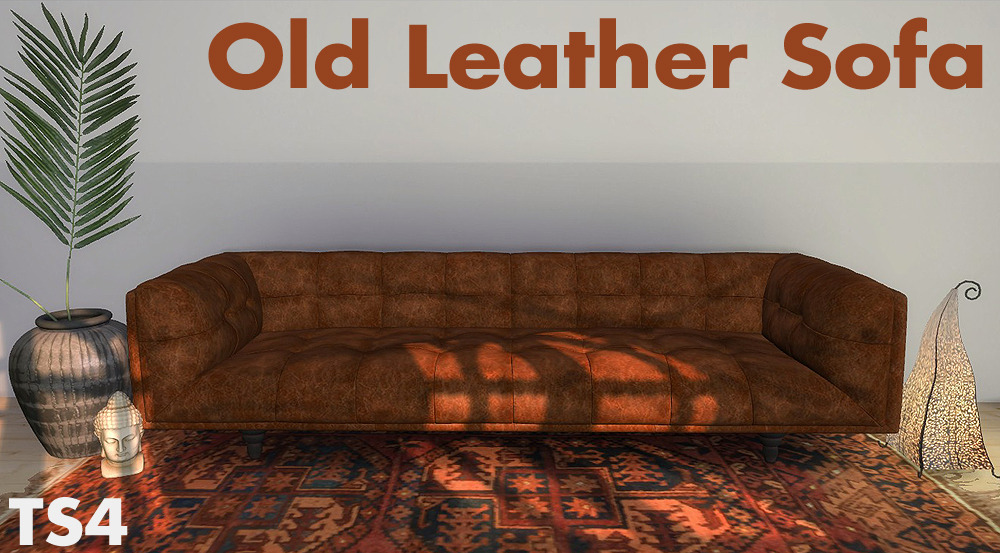 Old Leather Sofa from Riekus13 • Sims 4 Downloads