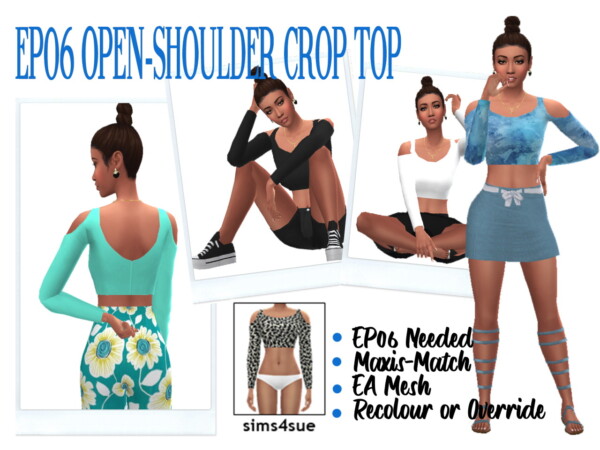 Open Soulder Crop Top from Sims 4 Sue