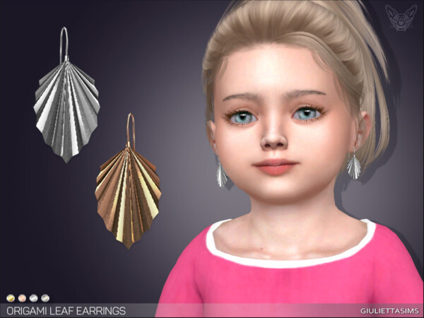 Origami Leaf Earrings For Toddlers by feyona from TSR