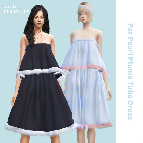 Per Pearl Plume Tube Dress from Charonlee