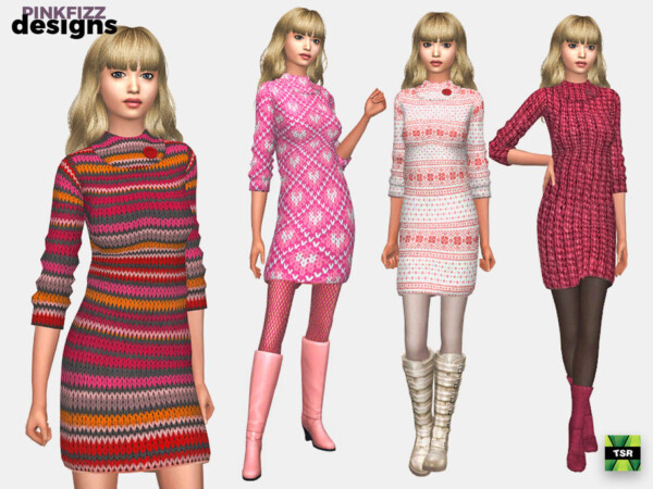 Pink Sweater Dress by Pinkfizzzzz from TSR