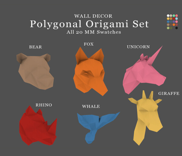 Polygonal Origami Set from Leo 4 Sims