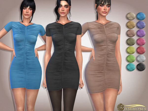 Ruched Front T Shirt Dress by Harmonia from TSR