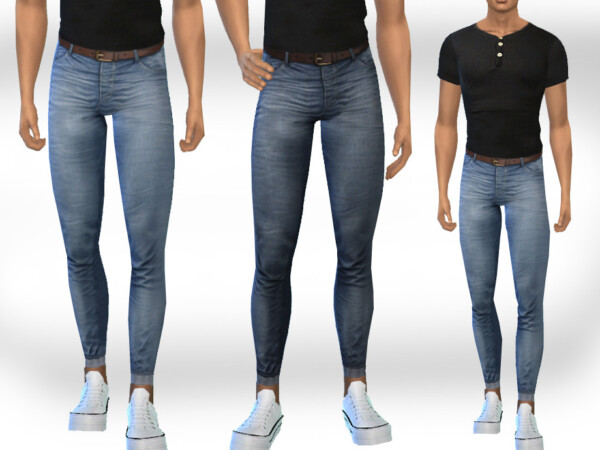 Skinny Fit Jeans with Belt by Saliwa from TSR