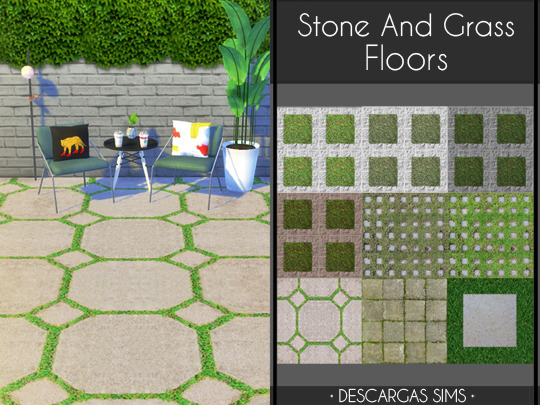 Stone And Grass Floors from Descargas Sims