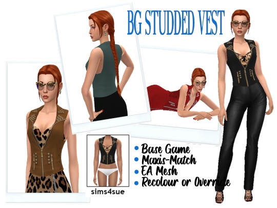Studded Vest from Sims 4 Sue