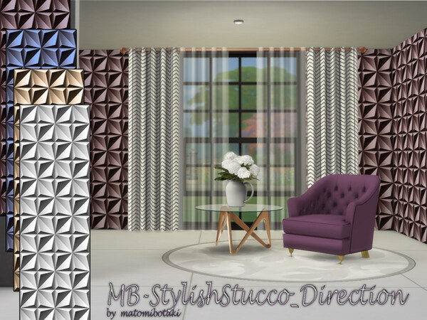 Stylish Stucco Direction Walls by matomibotaki from TSR