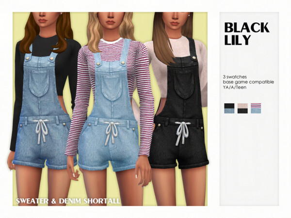 Sweater and Denim Shortall by Black Lily from TSR