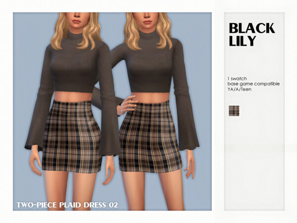 Two Piece Plaid Dress 02 by Black Lily from TSR