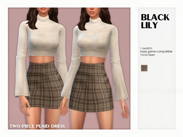 Two Piece Plaid Dress by Black Lily from TSR