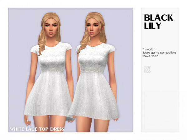 White Lace Top Dress by Black Lily from TSR