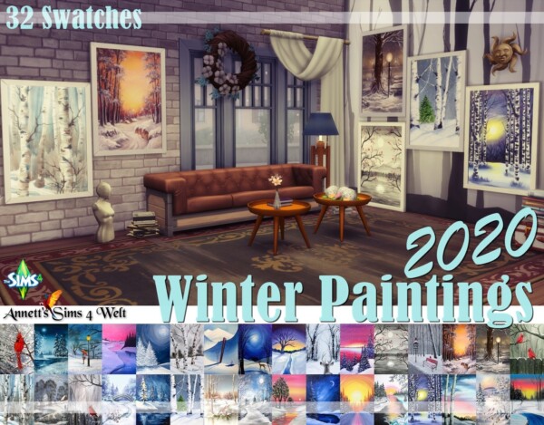 Winter Paintings 2020 from Annett`s Sims 4 Welt