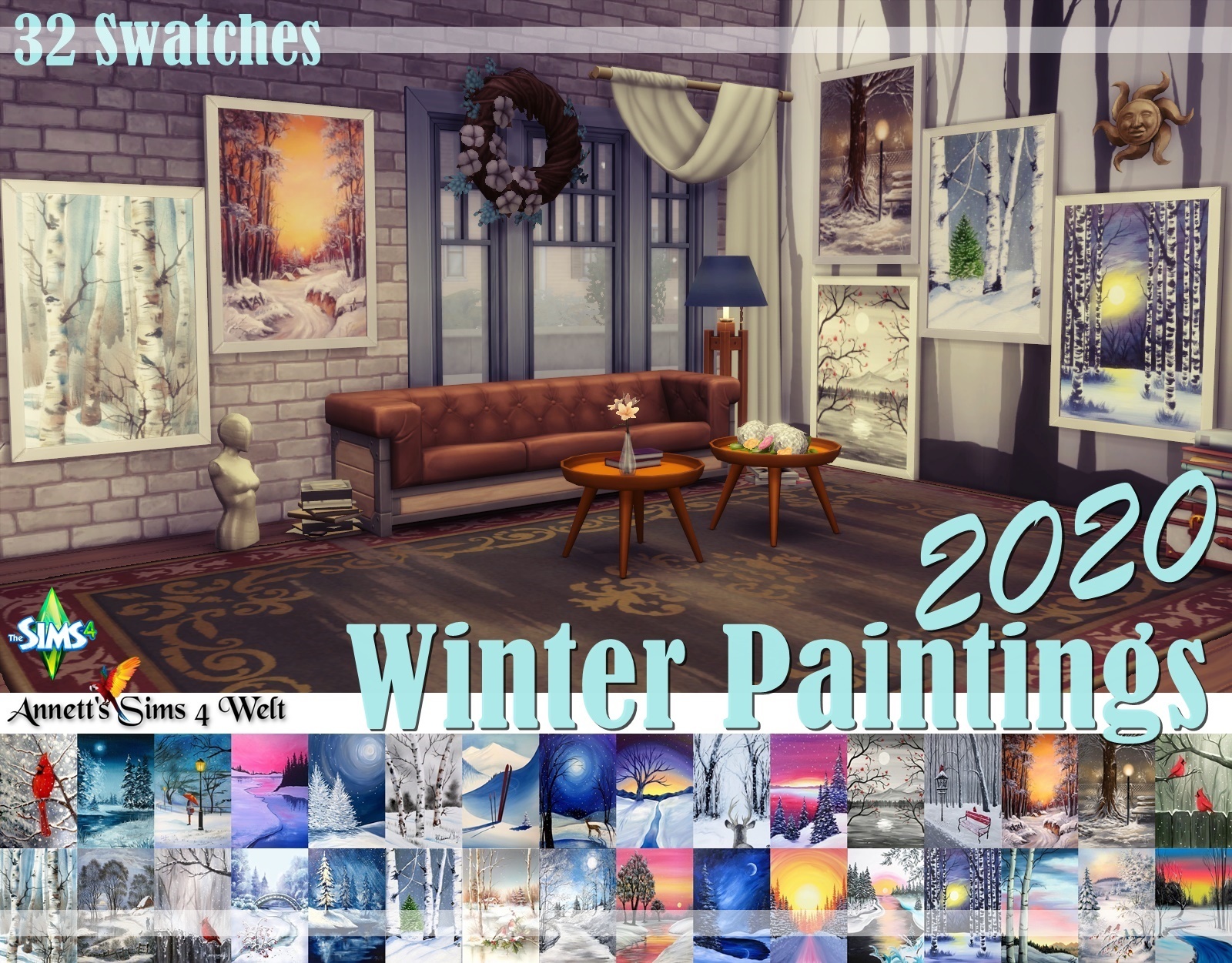 Winter Paintings 2020 From Annett S Sims 4 Welt Sims 4 Downloads   Winter Paintings 2020 