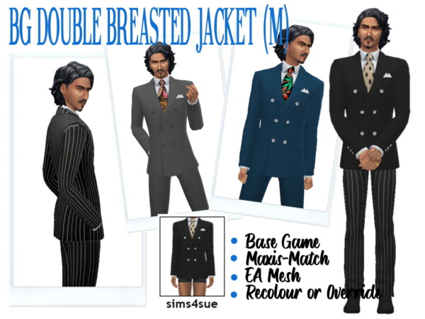 Double Breated Jacket from Sims 4 Sue