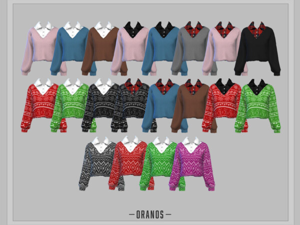 Holiday Sweater With Shirt by OranosTR from TSR • Sims 4 Downloads