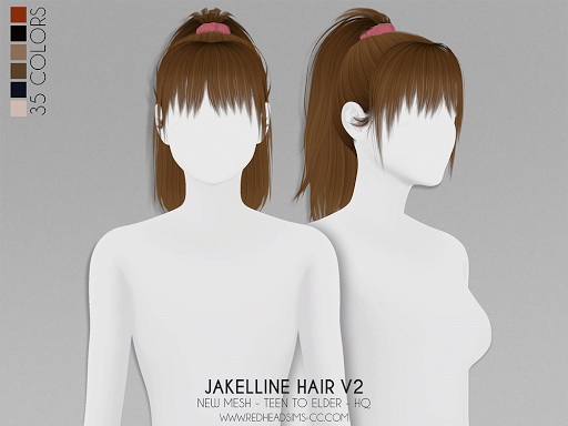Jakelline hair 2 versions from Red Head Sims