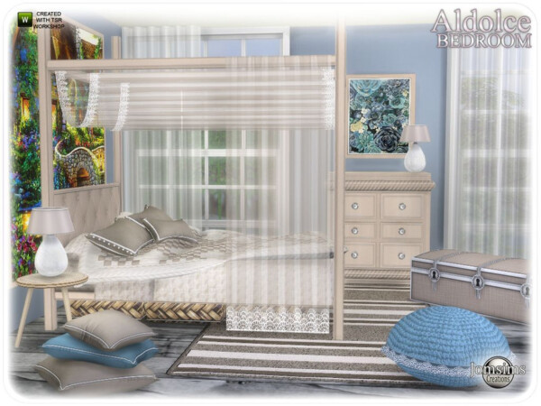 Aldolce bedroom by jomsims from TSR • Sims 4 Downloads