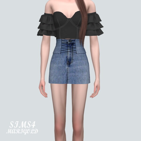 Corset Denim Skirt from SIMS4 Marigold
