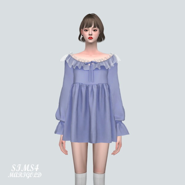TTT Frill Baby doll Mini Dress from SIMS4 Marigold