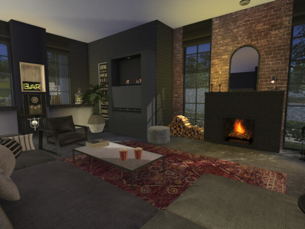 Brick and Steel  Living Room by fredbrenny from TSR