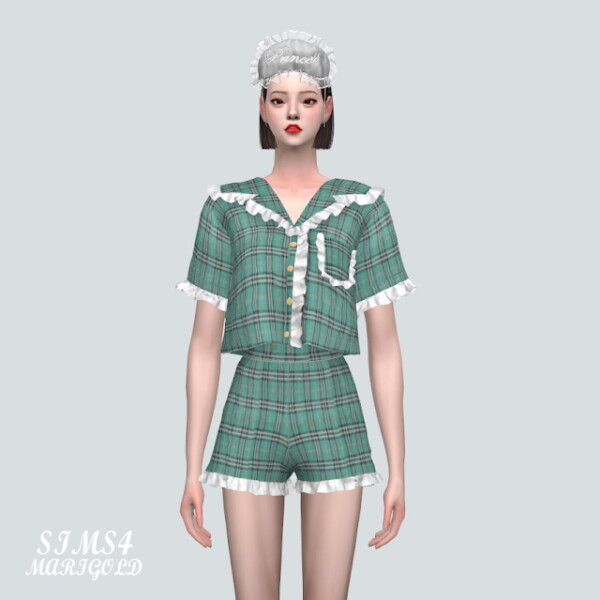 Frill Pajama Set from SIMS4 Marigold • Sims 4 Downloads