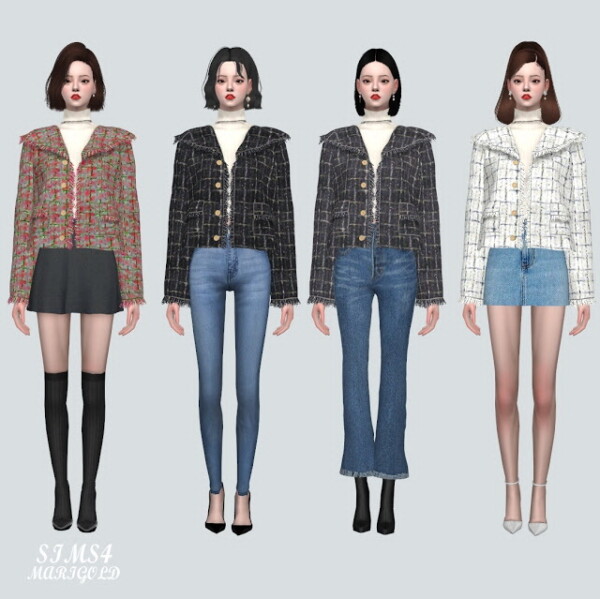 W Sailor Tweed Jacket W from SIMS4 Marigold