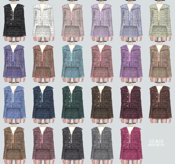 W Sailor Tweed Two Piece from SIMS4 Marigold