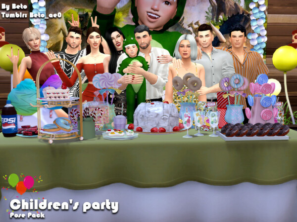 Childrens Party Pose Pack by Beto ae0 from TSR