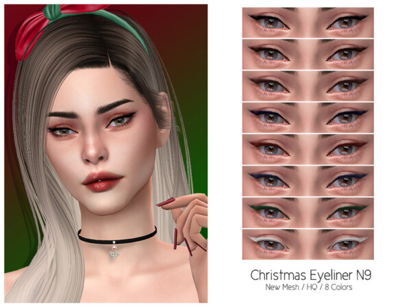 Christmas Eyeliner N9 by Lisaminicatsims from TSR
