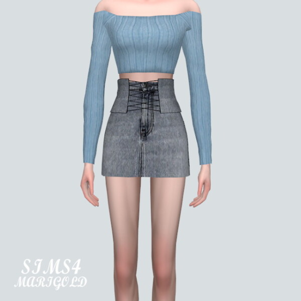 Corset Denim Skirt from SIMS4 Marigold