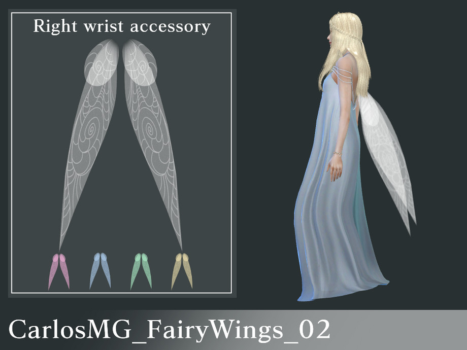 Sims 4 CC Accessories: Fairy Wings 02 by CarlosMG from TSR. 